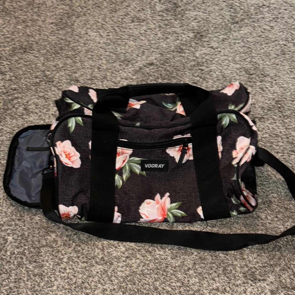 Vooray Black Floral Travel/Gym Bag